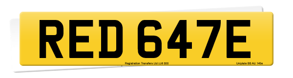 Registration number RED 647E